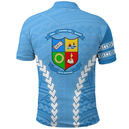 Custom Personalised 'OTU HA'APAI Blue Polo Shirt Mix Polynesian For Boys