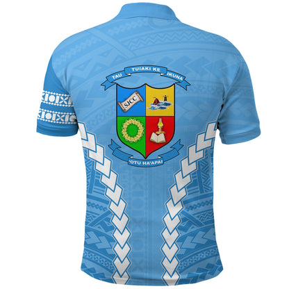 Custom Personalised 'OTU HA'APAI Blue Polo Shirt Mix Polynesian For Girls