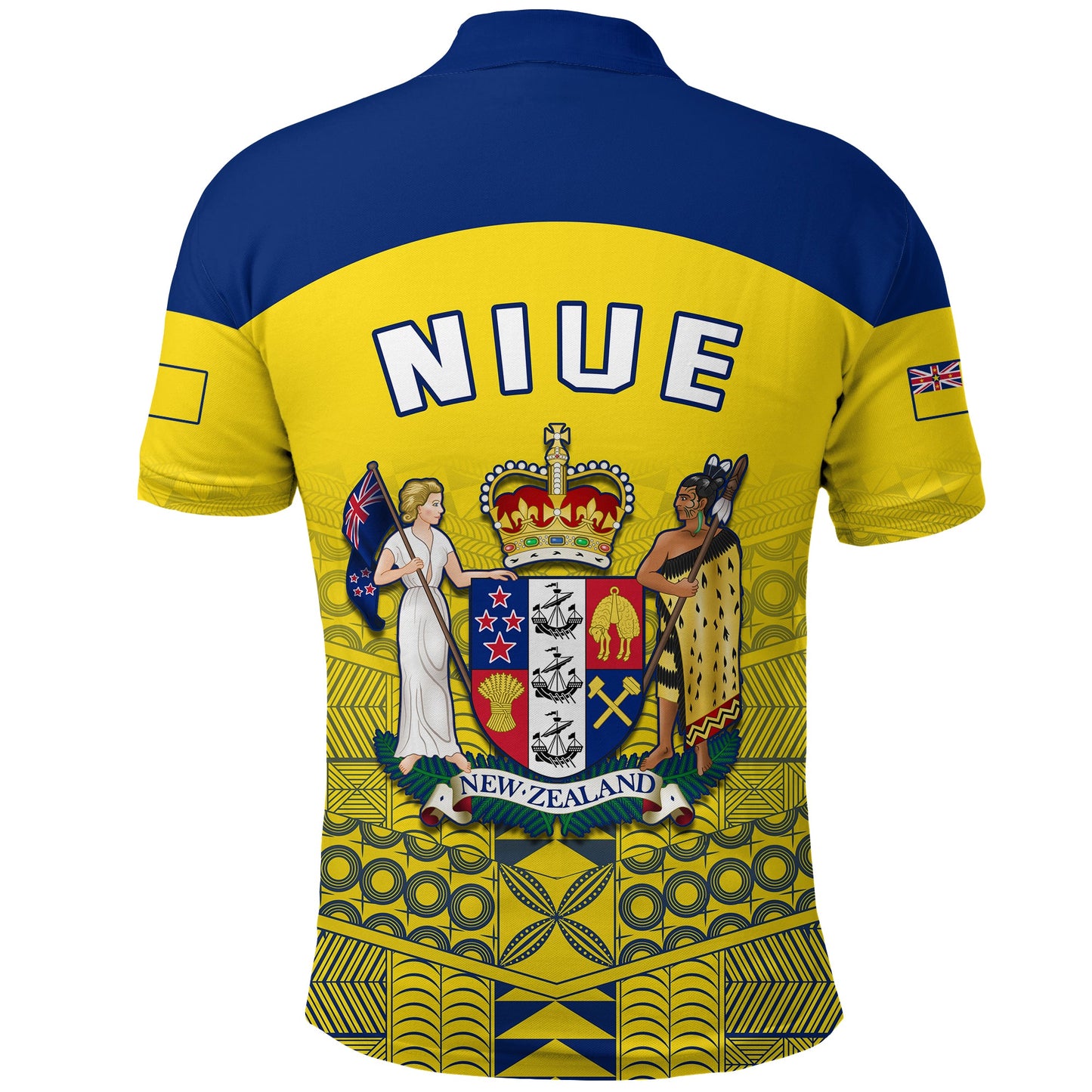 Niue Polo Shirt Rock of Polynesia Golden