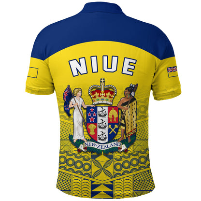 Niue Polo Shirt Rock of Polynesia Golden