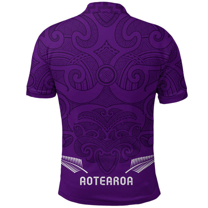 New Zealand Maori 2021 Polo Shirt - Purple Aotearoa Tattoo