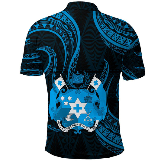 Tonga Pattern Polo Shirt Always Proud Version Blue