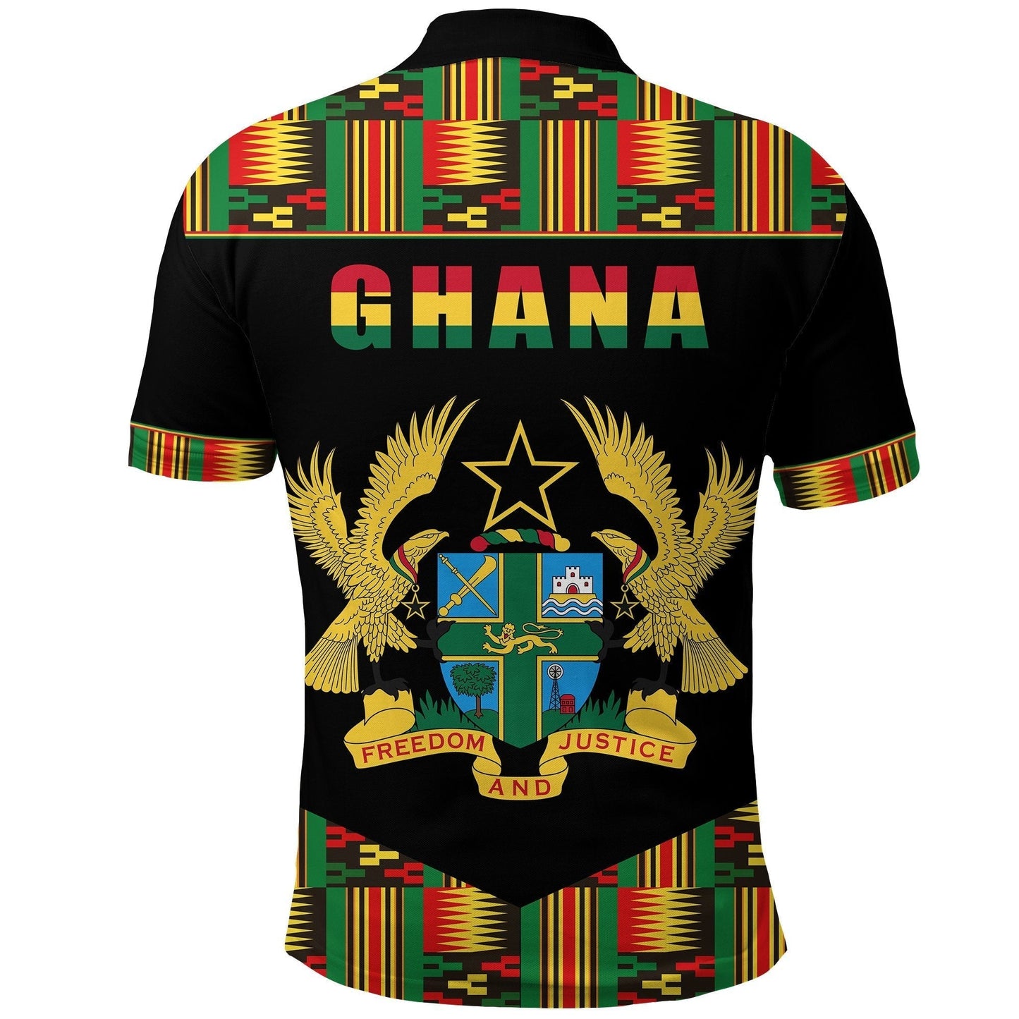 Ghana Proud Polo Shirt Ankara Kente