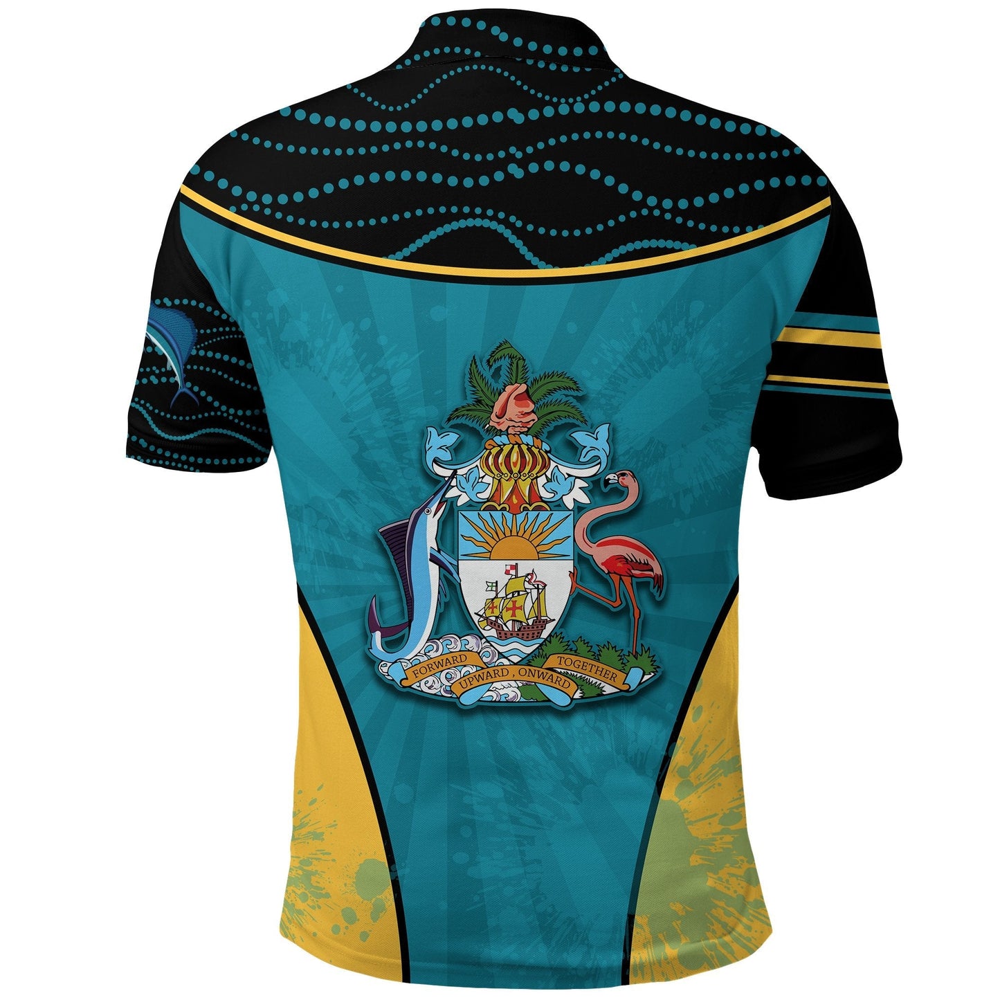 Bahamas Polo Shirt Circle Stripes Flag Version Pearl