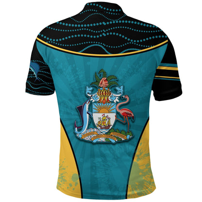 Bahamas Polo Shirt Circle Stripes Flag Version Pearl