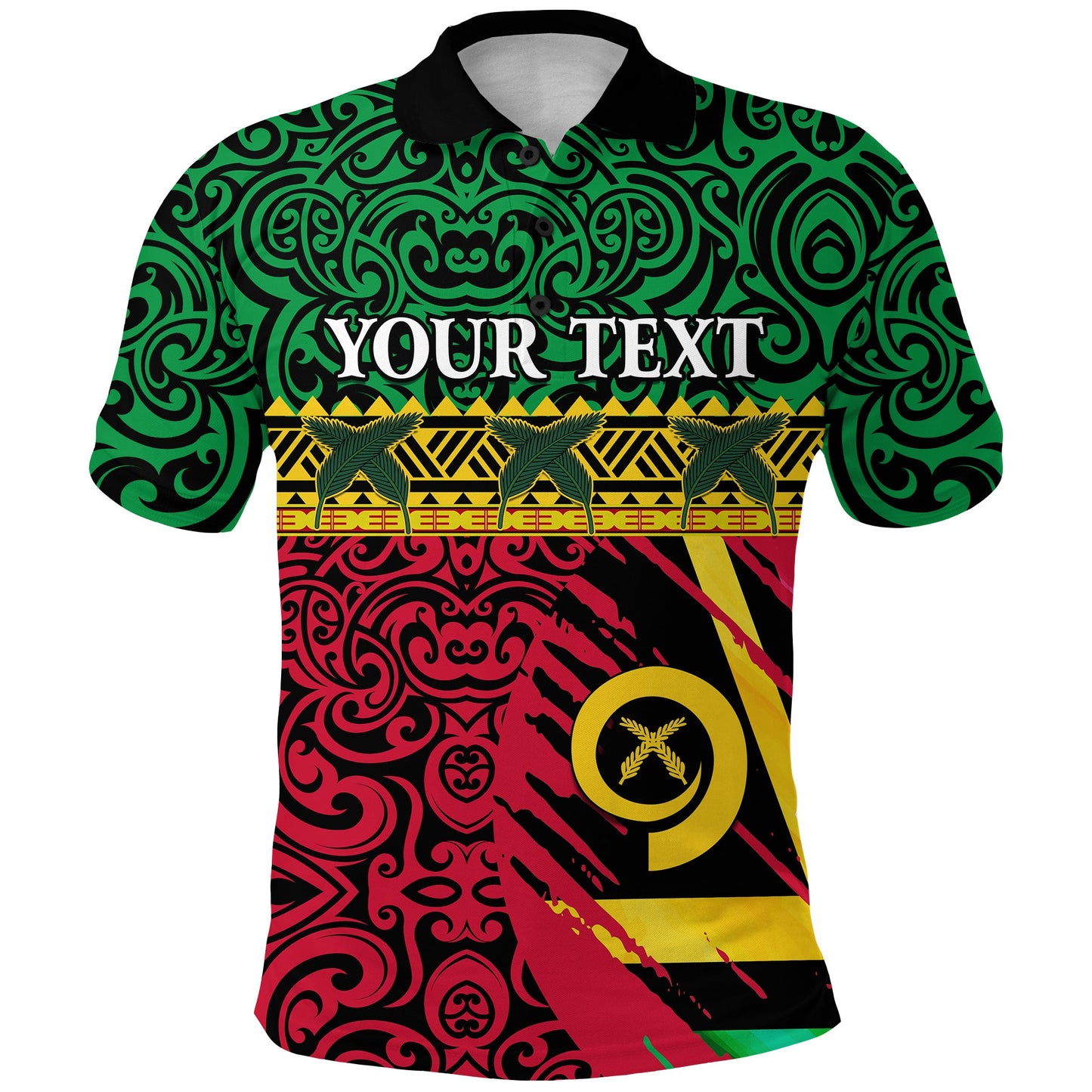 Custom Personalised Vanuatu Dreamy Polo Shirt Flag and Pattern