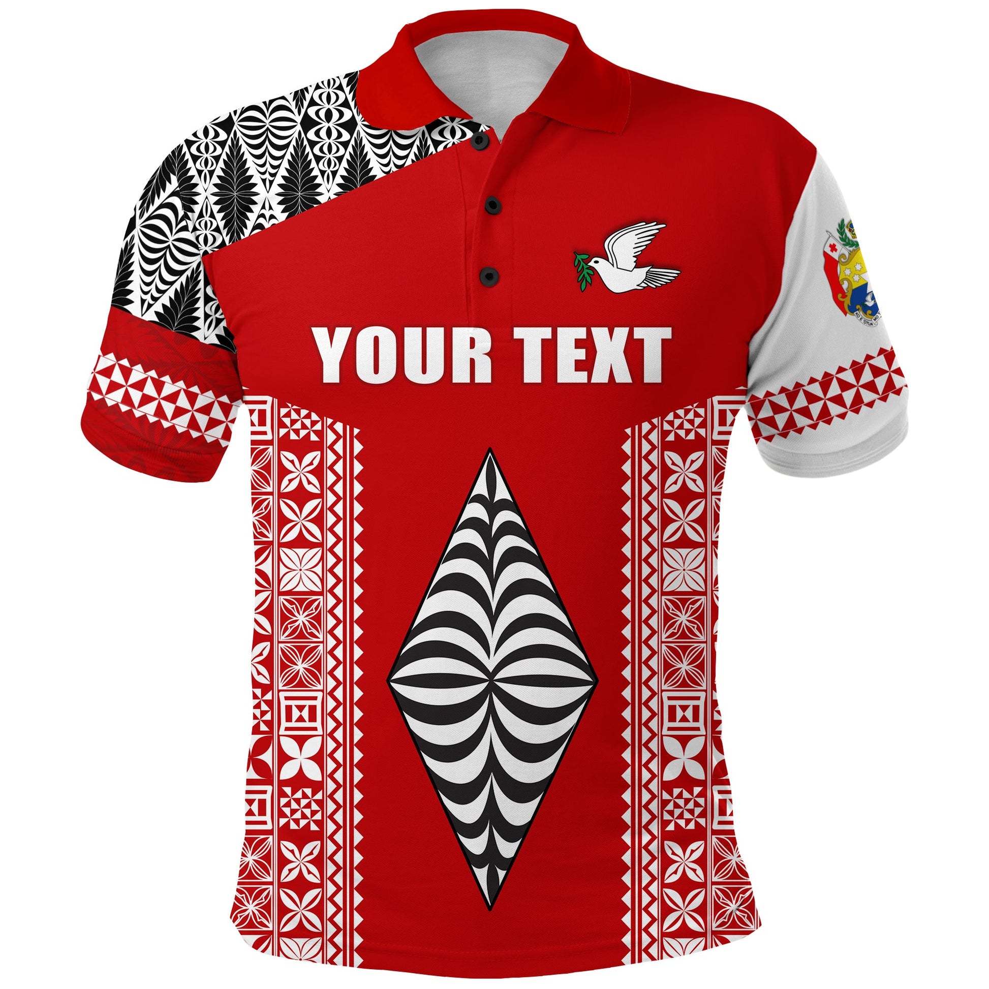 Custom Personalised Tonga Rugby Polo Shirt - Mate Ma'a Tonga