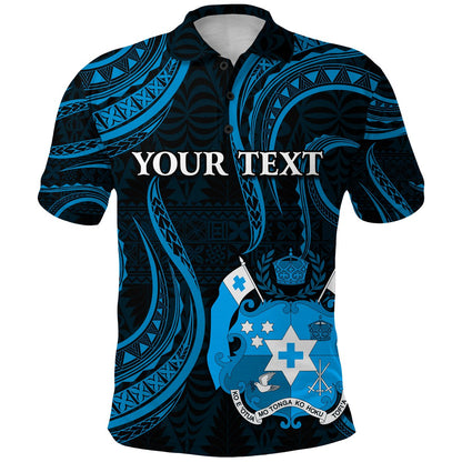 Custom Personalised Tonga Pattern Polo Shirt Always Proud Version Blue