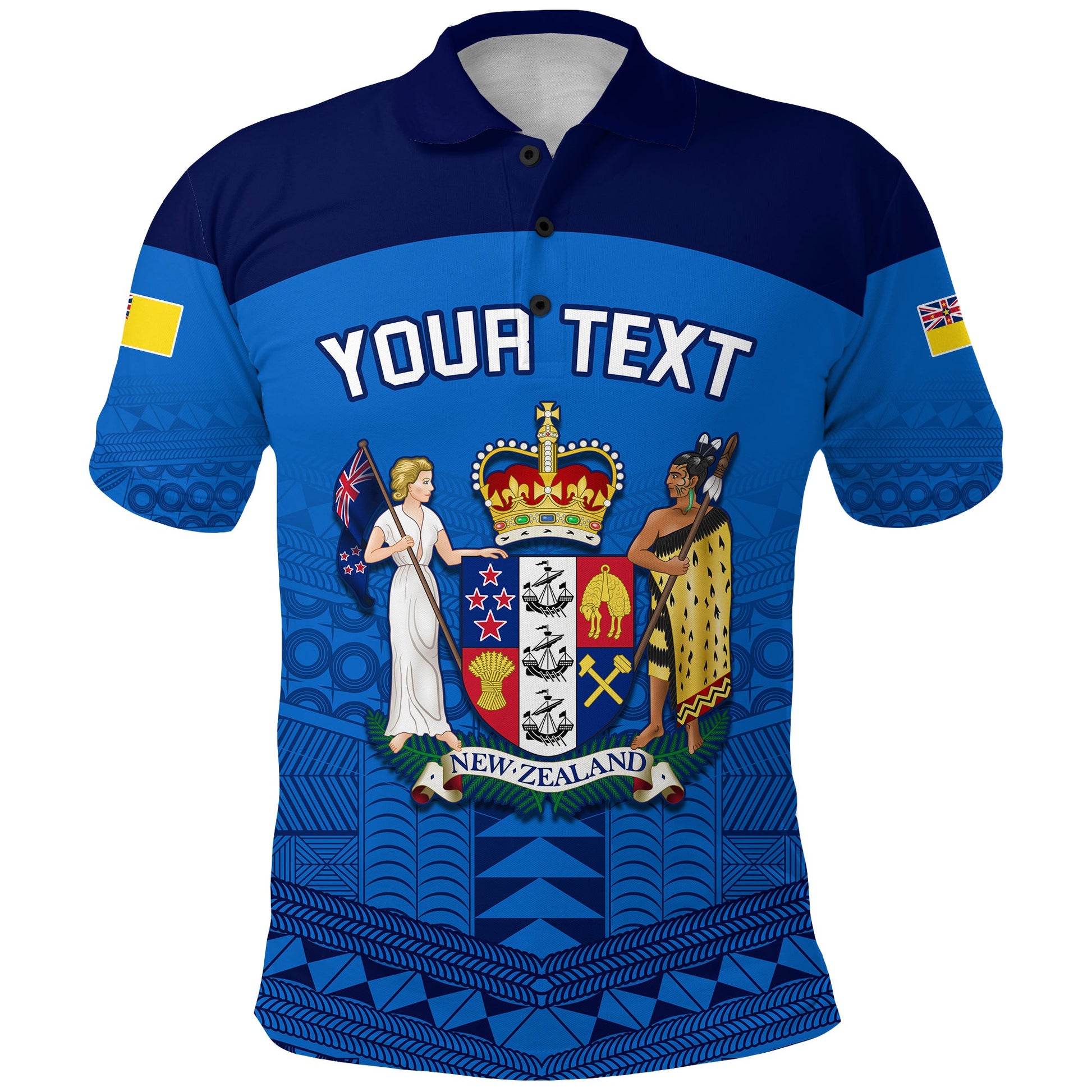 Custom Personalised Niue Polo Shirt Rock of Polynesia