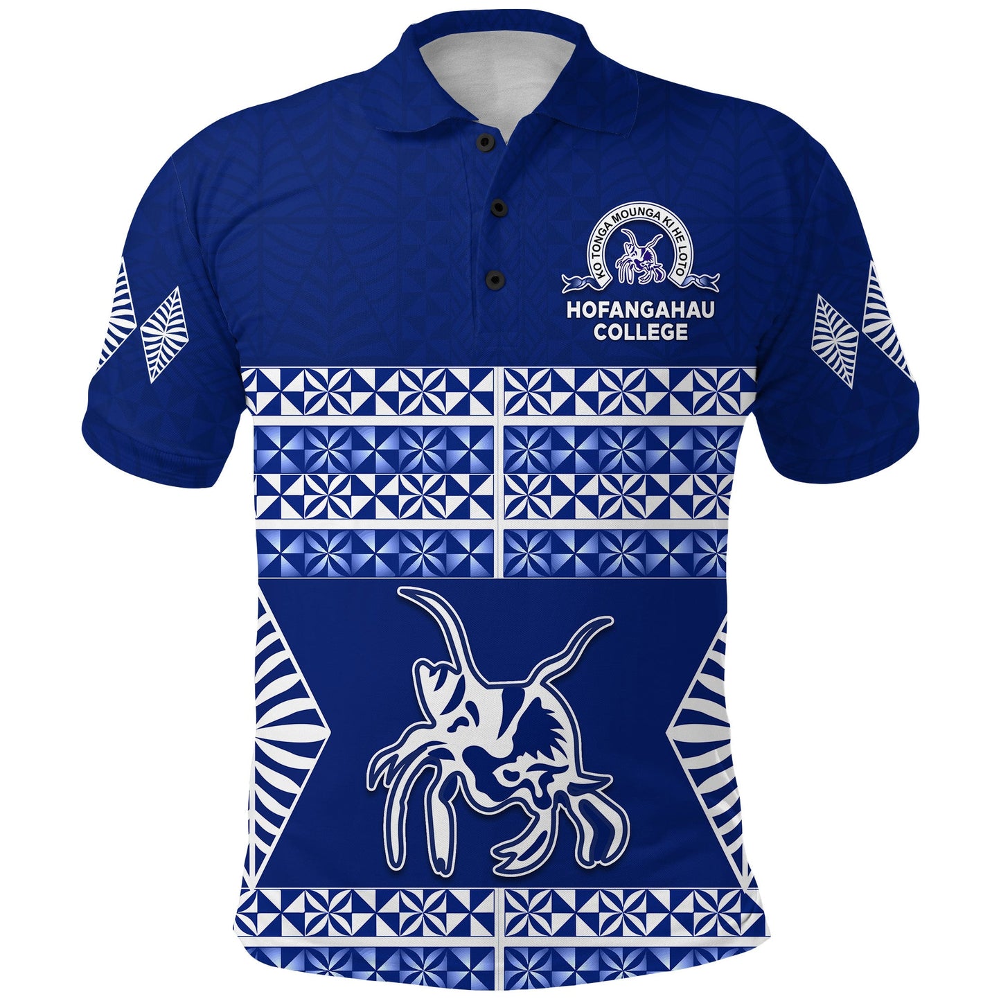 Hofangahau College Polo Shirt 'Eua Tonga Pattern