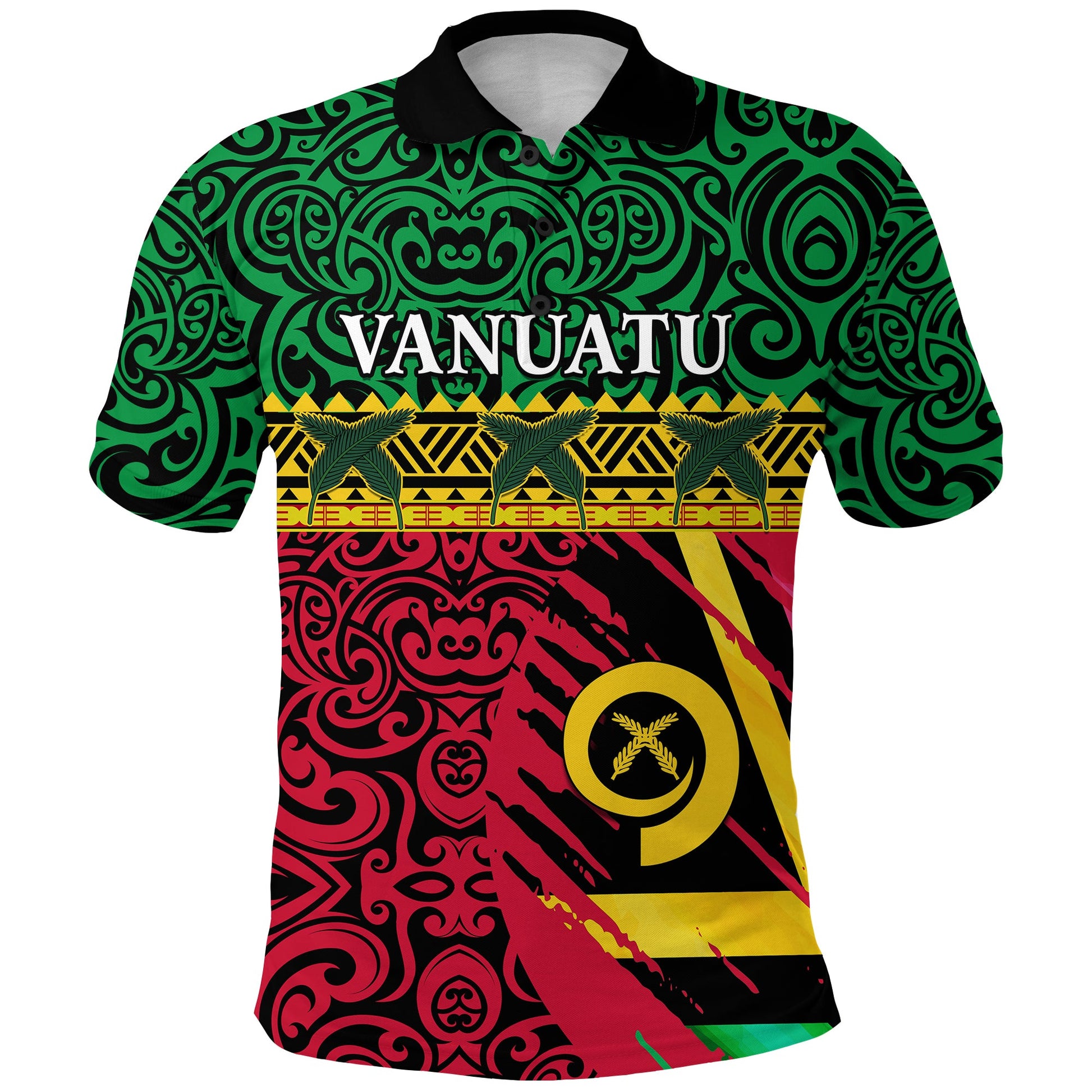 Vanuatu Dreamy Polo Shirt Flag and Pattern