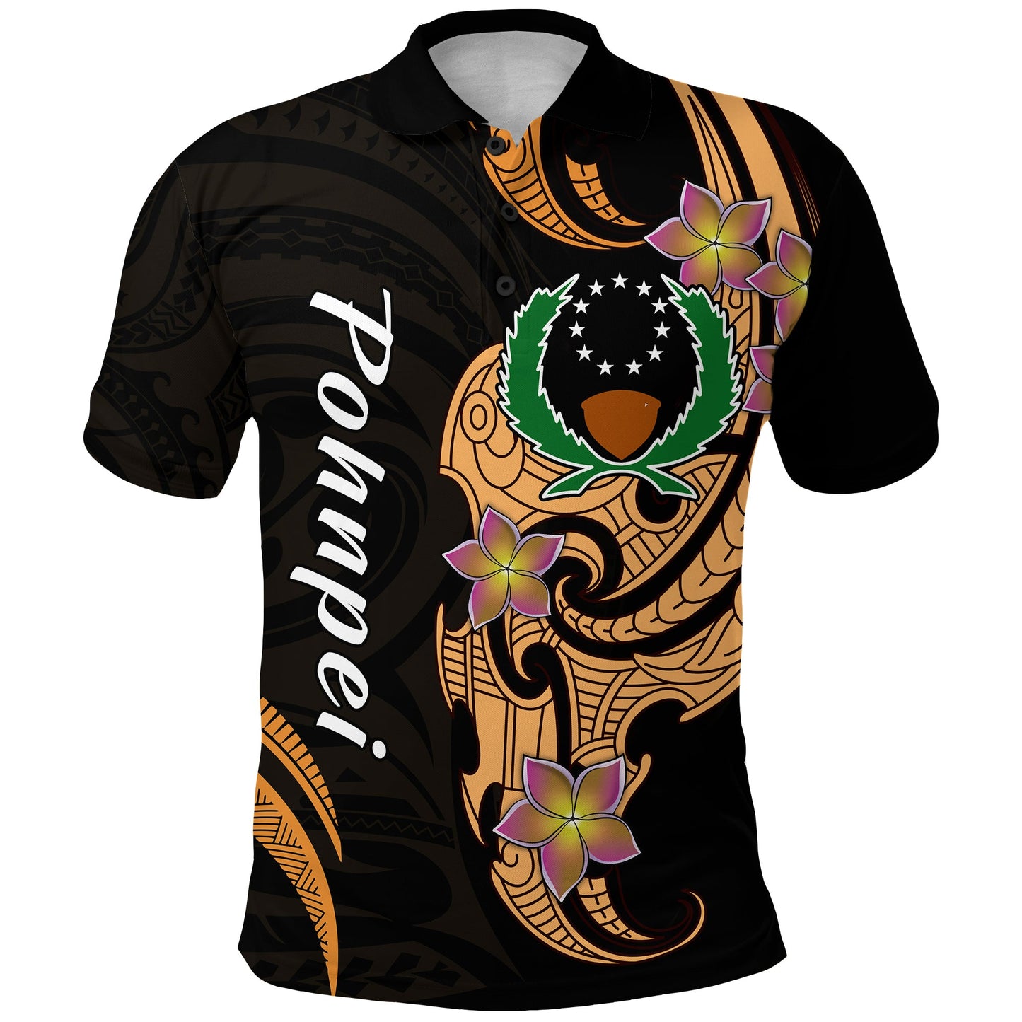 Pohnpei Simple Polo Shirt Tropical Flowers