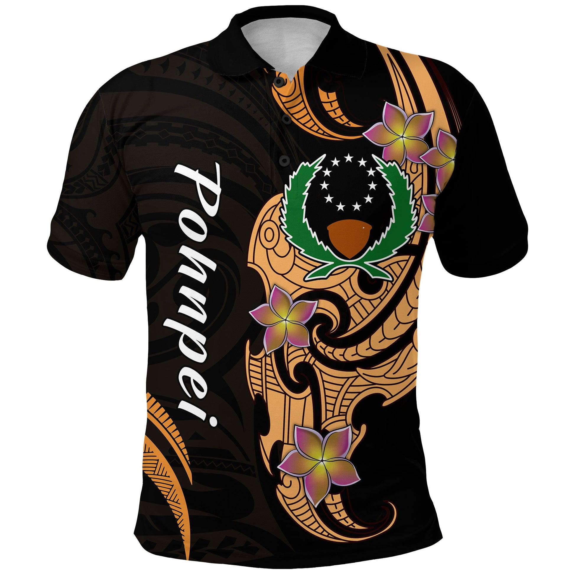 Pohnpei Simple Polo Shirt Tropical Flowers