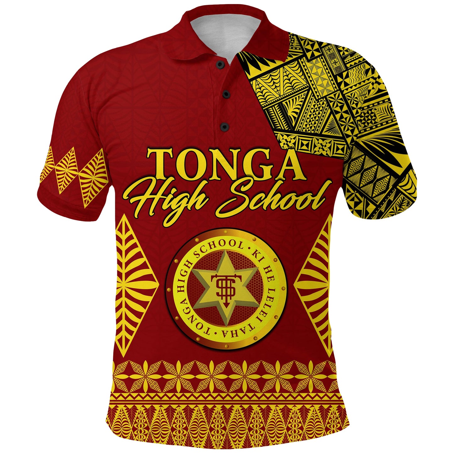 Tonga High School Polo Shirt Tongan Ngatu