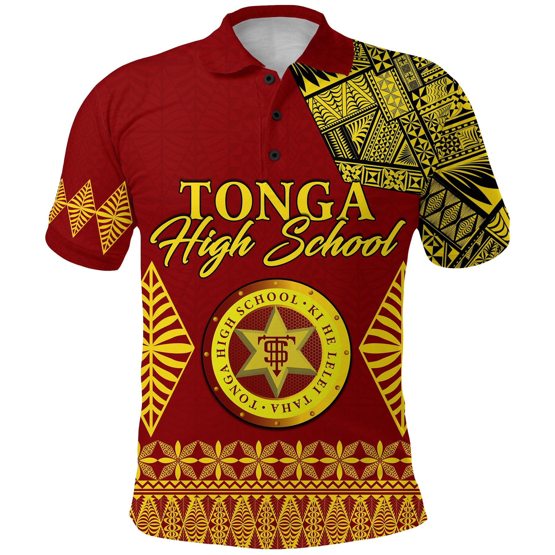 Tonga High School Polo Shirt Tongan Ngatu