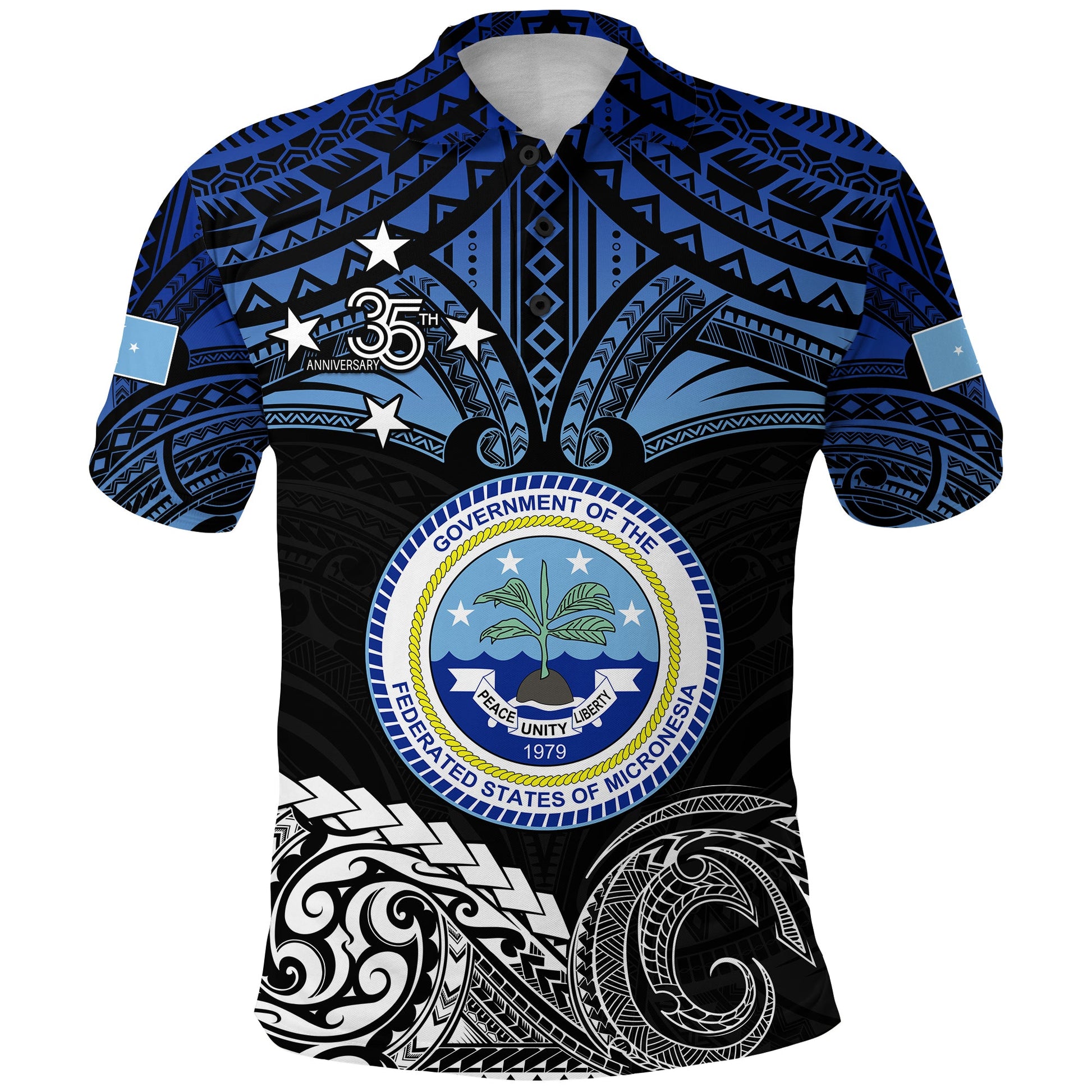 Federated States of Micronesia Polo Shirt Happy FSM 35th Independence Anniversary