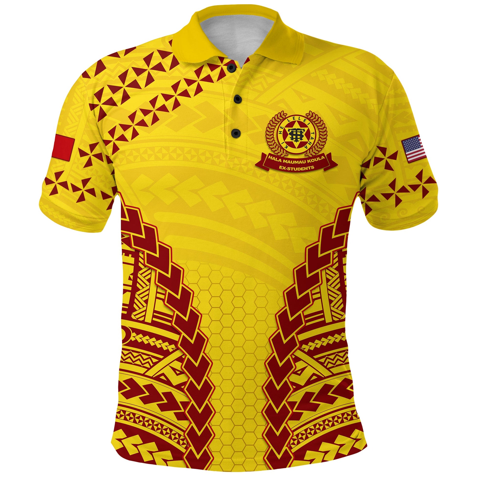 Tonga High School Polo Shirt Gold