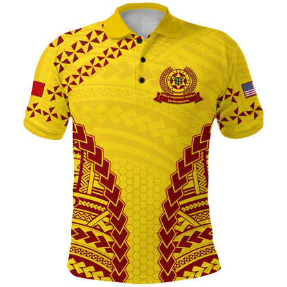 Tonga High School Polo Shirt Gold