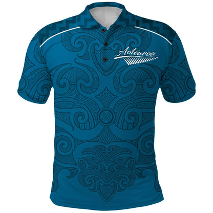 Maori 2021 Polo Shirt - Turquoise Aotearoa Tattoo