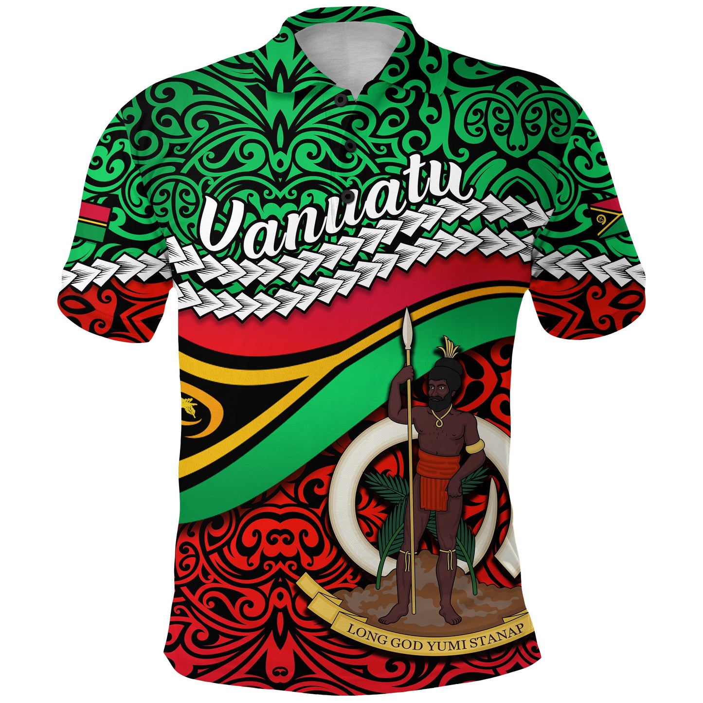 Proud Vanuatu Polo Shirt Pattern Mix Flag