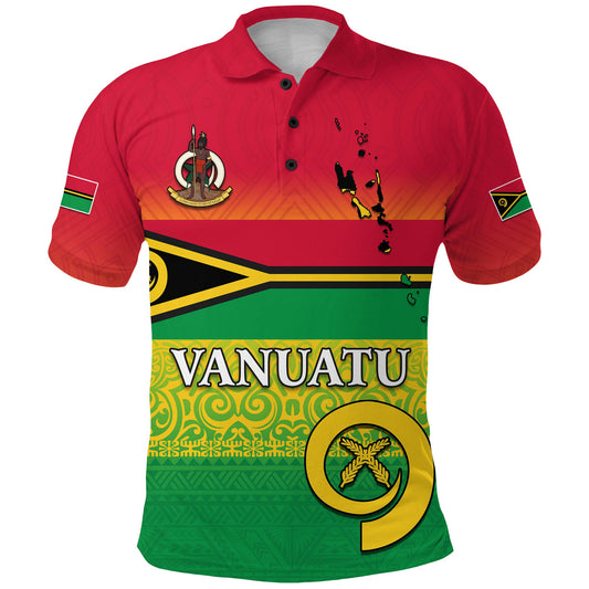Vanuatu Color Polo Shirt Six Provinces and Map