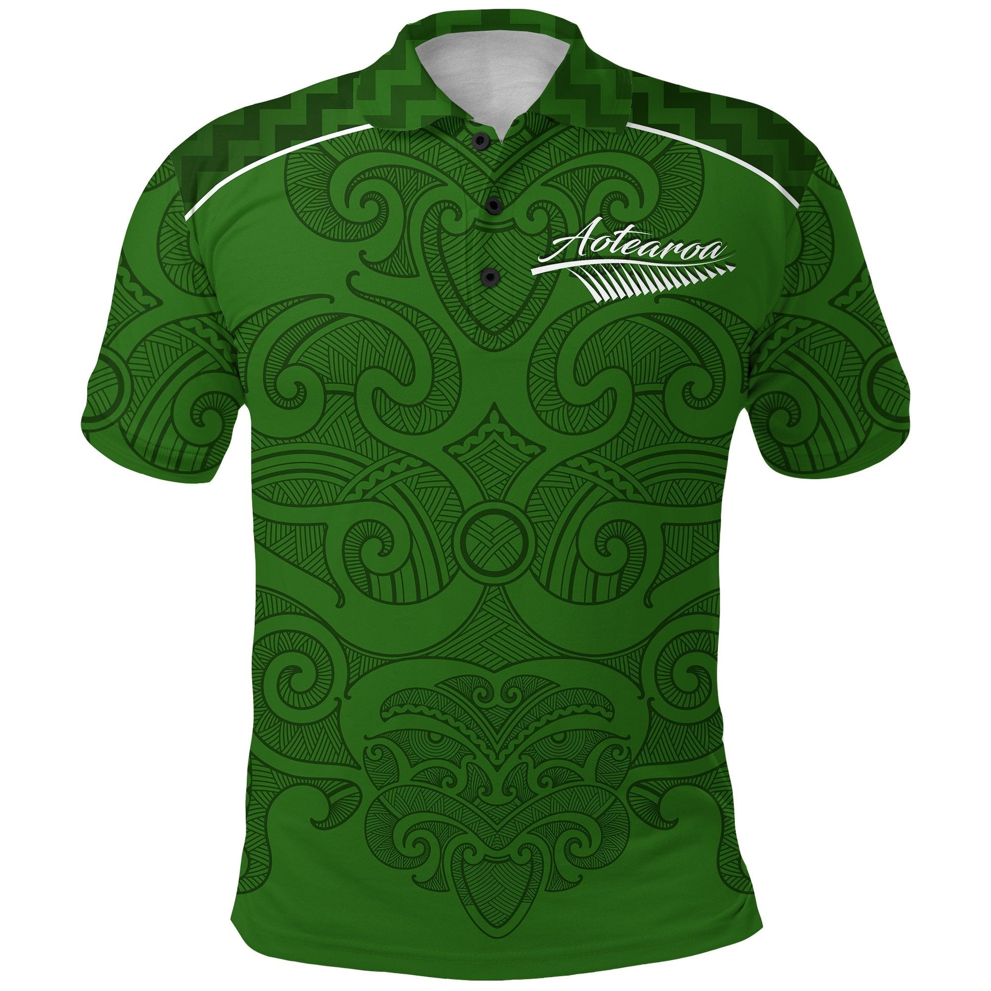 Maori 2021 Polo Shirt - Green Aotearoa Tattoo
