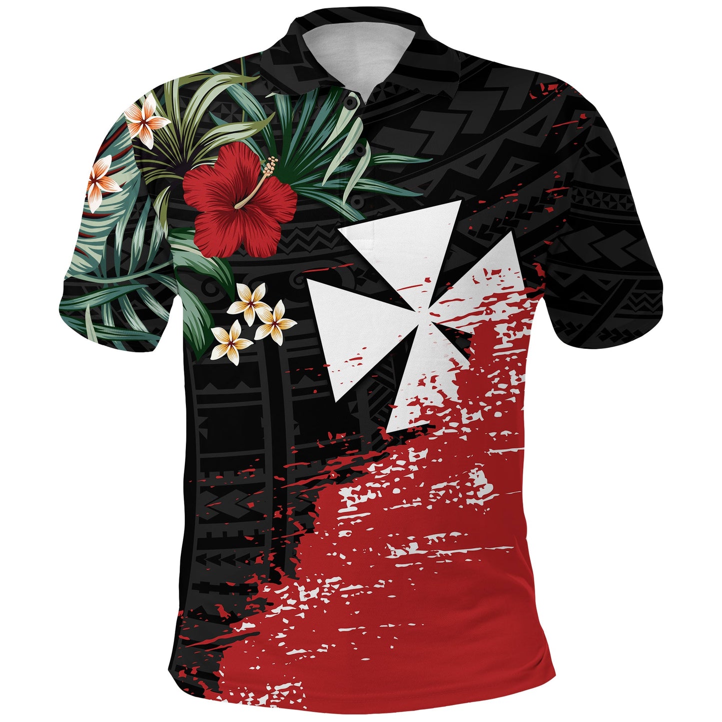 Wallis and Futuna Polynesian Polo Shirt Fantastic Flowers