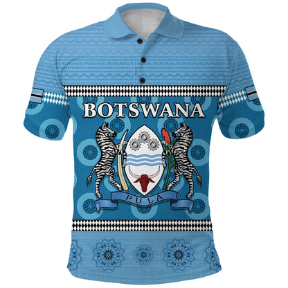 Custom Botswana Polo Shirt Independence Anniversary Flag and Pattern