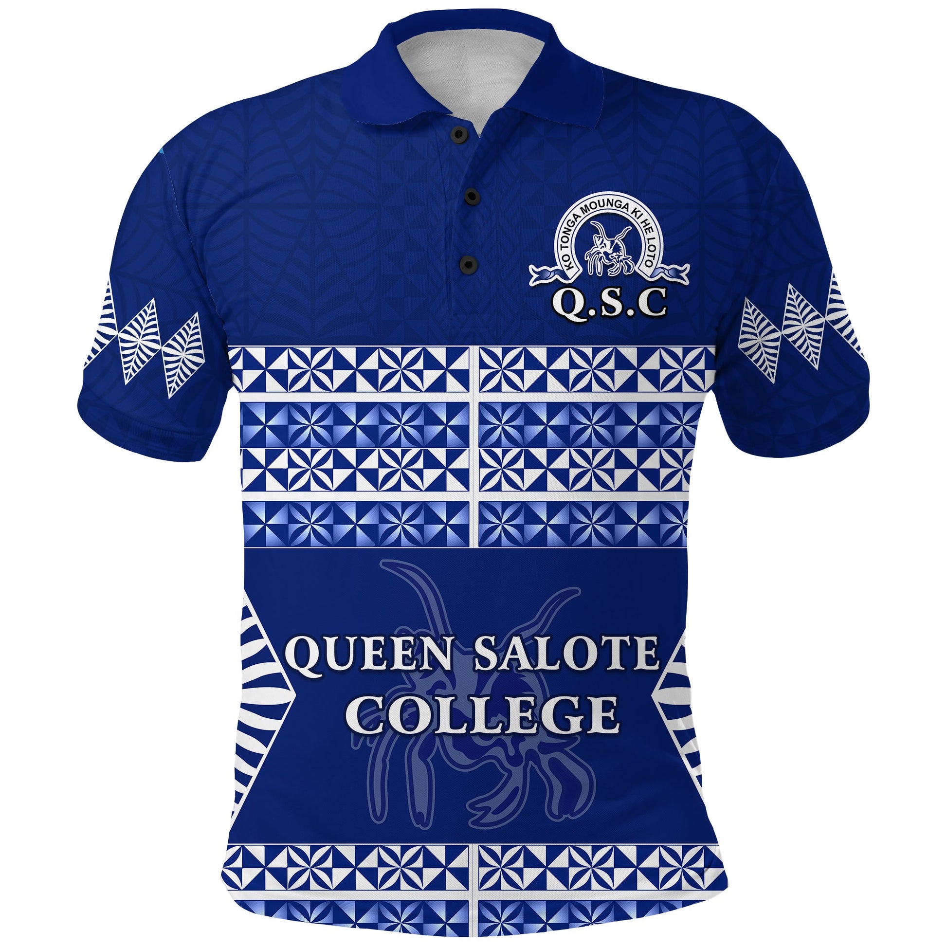 Queen Salote College Polo Shirt Tonga Pattern