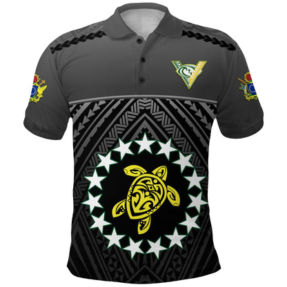Custom Personalised The Kuki's Polo Shirt Cook Islands Rugby Black - Custom Text and Number