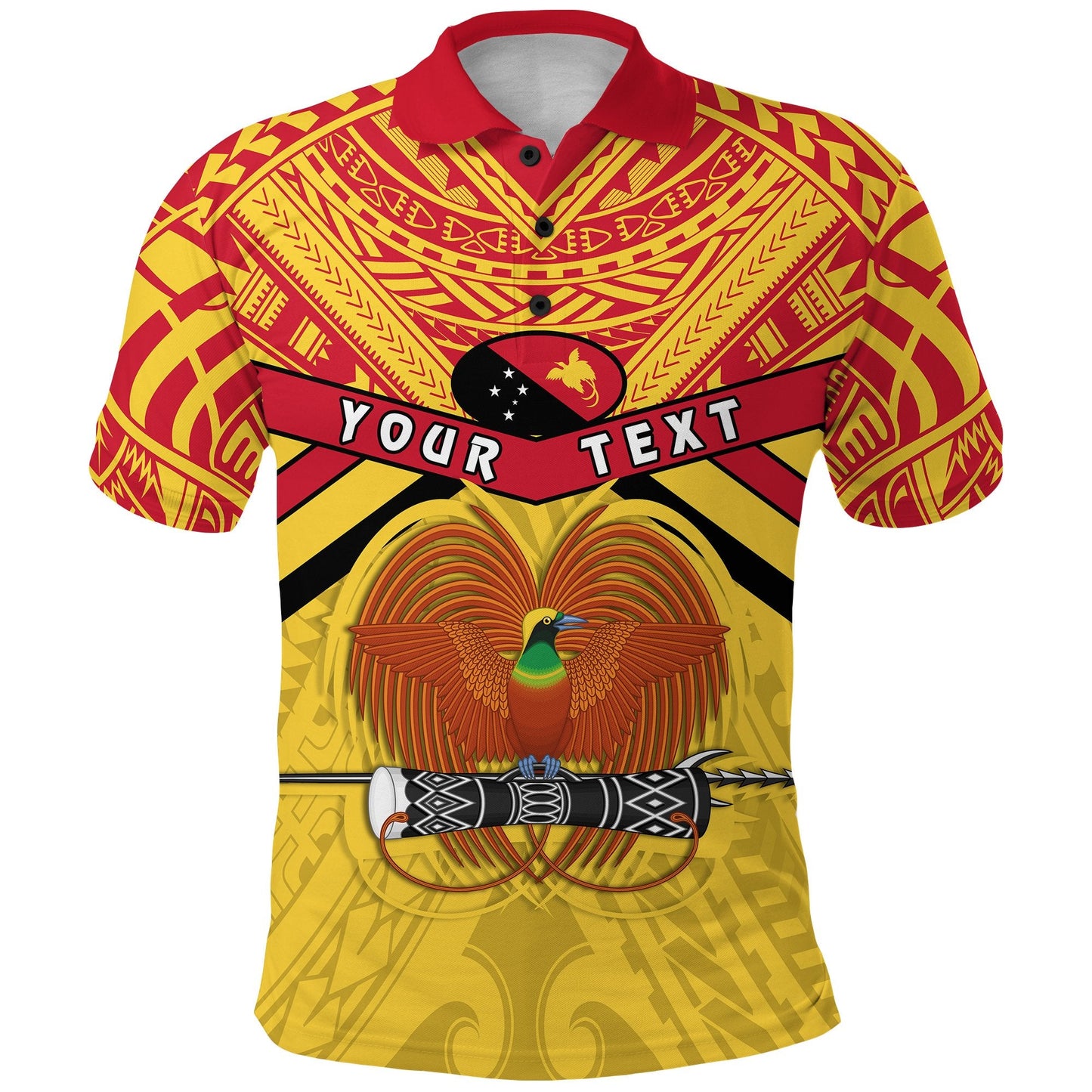 Custom Personalised Papua New Guinea Rugby Polo Shirt PNG - The Kumuls