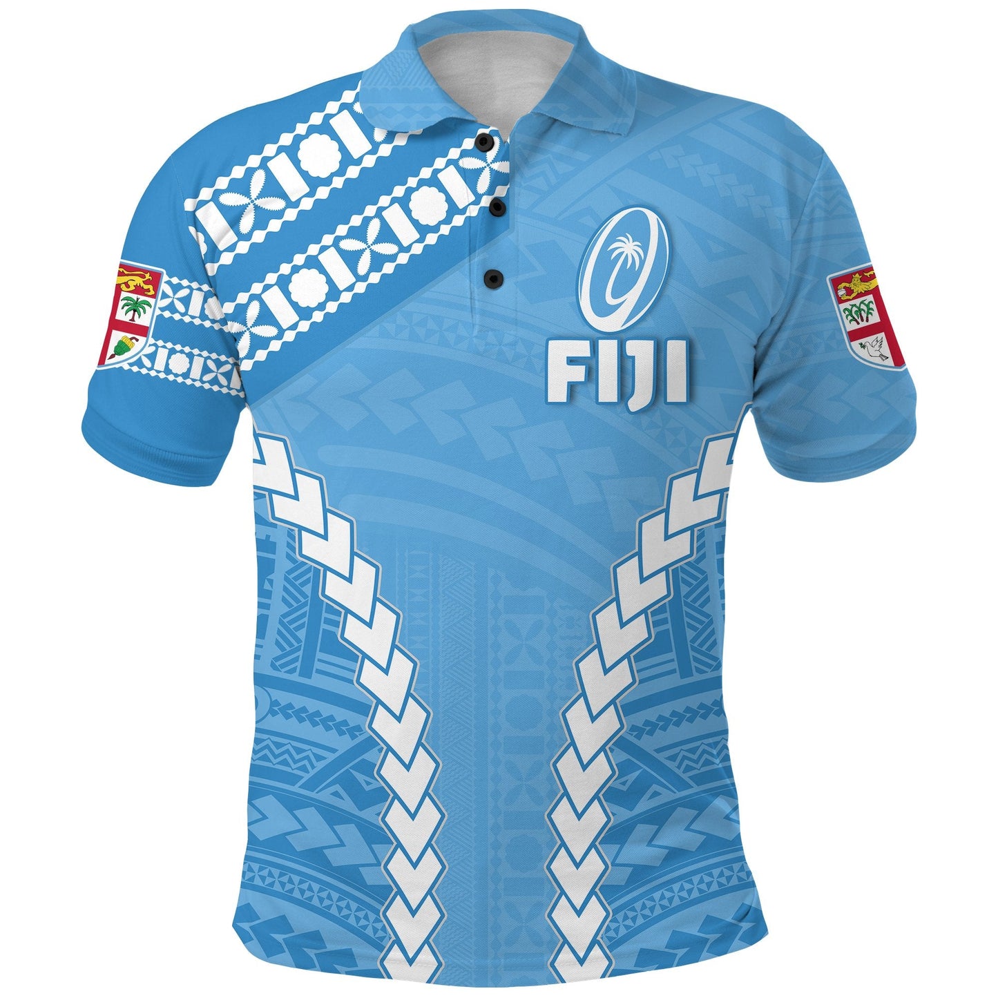 Fiji Rugby Polo Shirt Fresh Version Blue