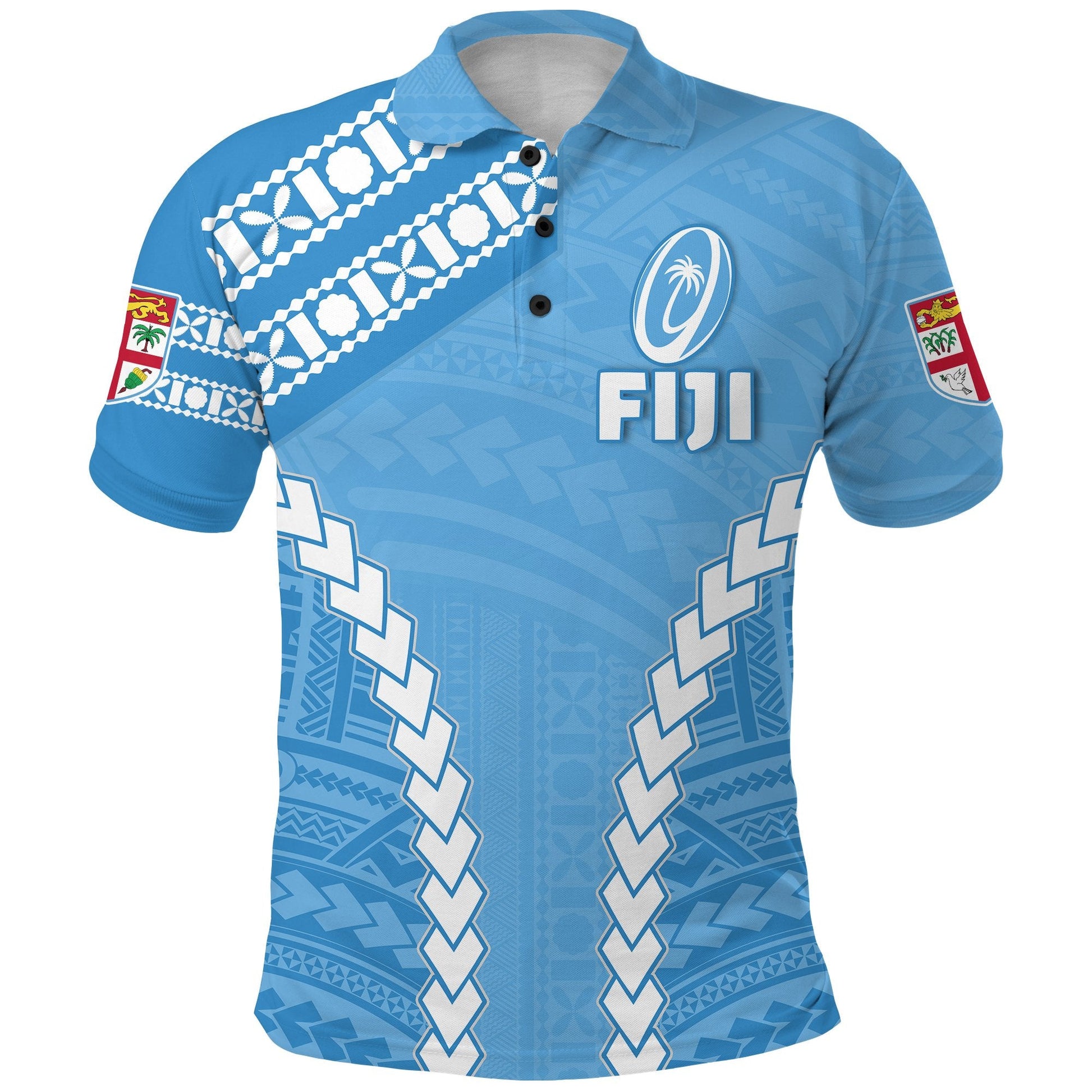Fiji Rugby Polo Shirt Fresh Version Blue