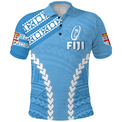 Fiji Rugby Polo Shirt Fresh Version Blue