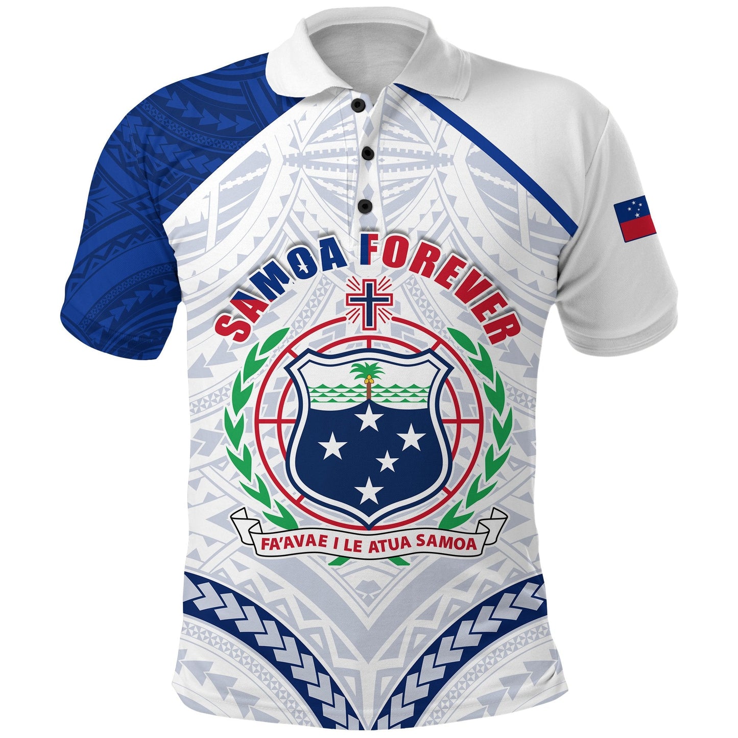 Samoa Rugby Polo Shirt Samoa Forever White