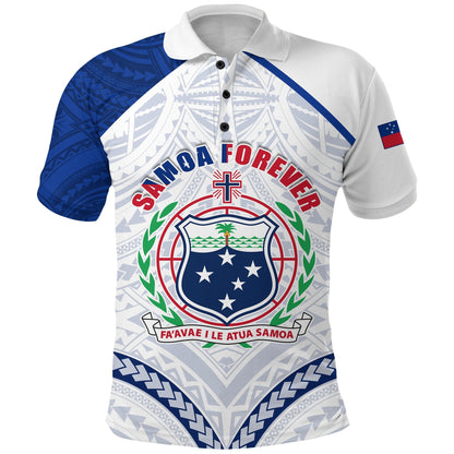 Samoa Rugby Polo Shirt Samoa Forever White
