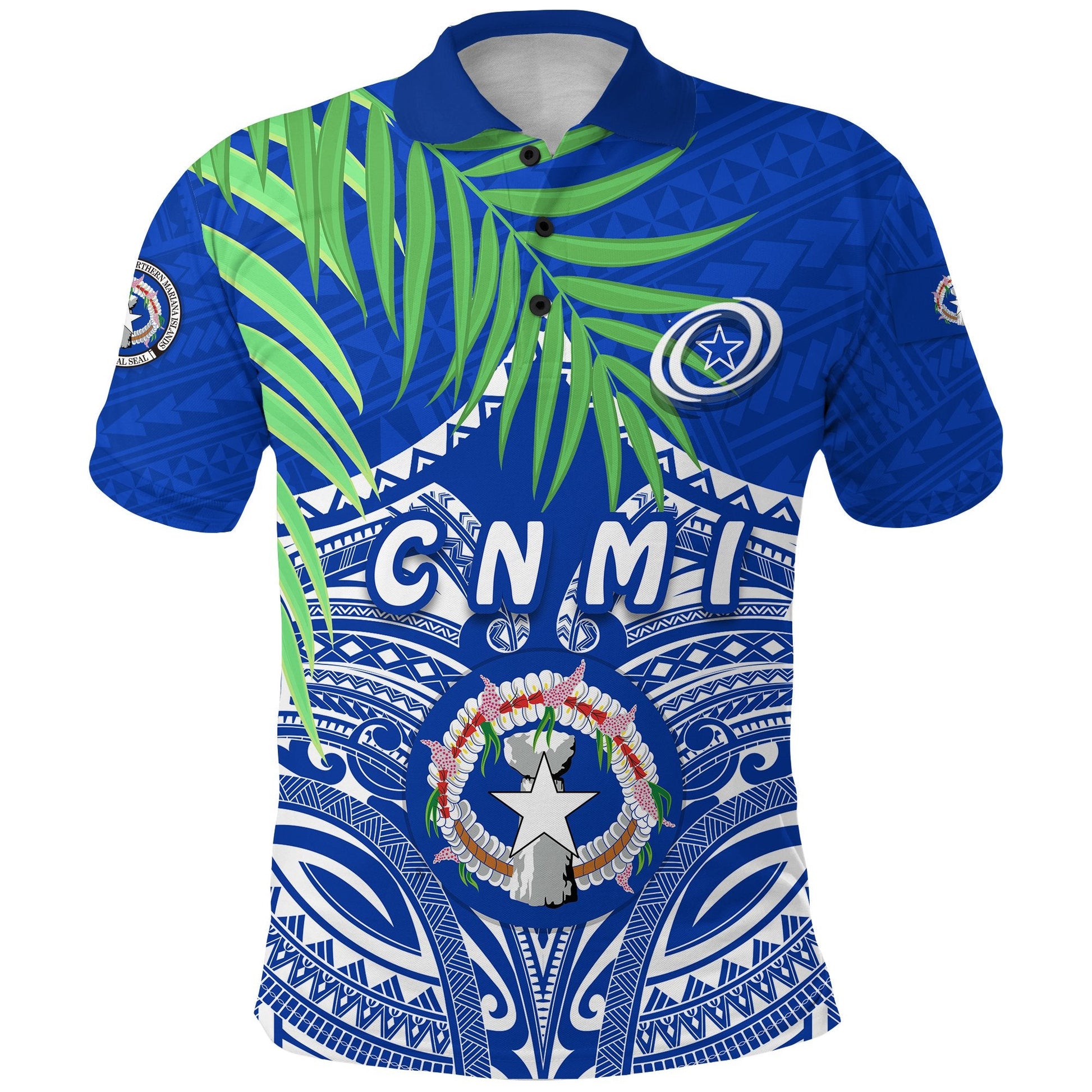 Northern Mariana Islands Rugby Polo Shirt Coconut Leaves Coconut - CNMI