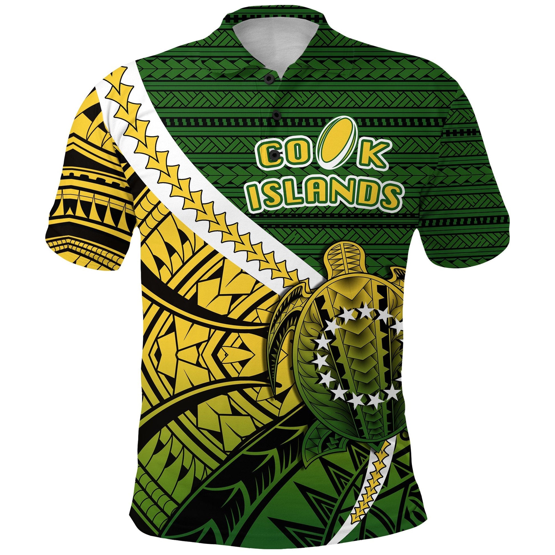 Cook Islands Polo Shirt Style Turtle Rugby