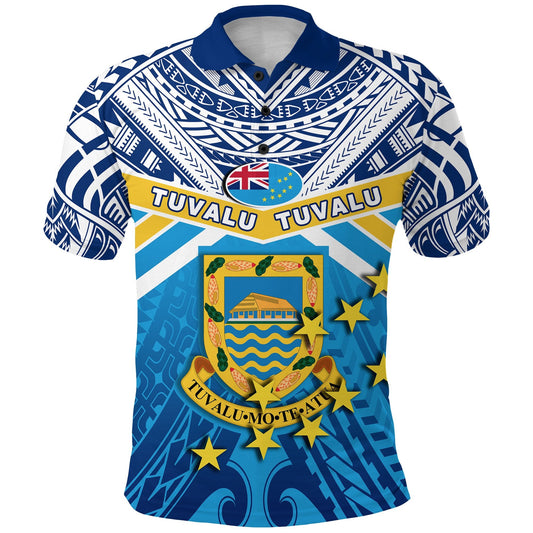 Tuvalu Rugby Polo Shirt Polynesian Flag