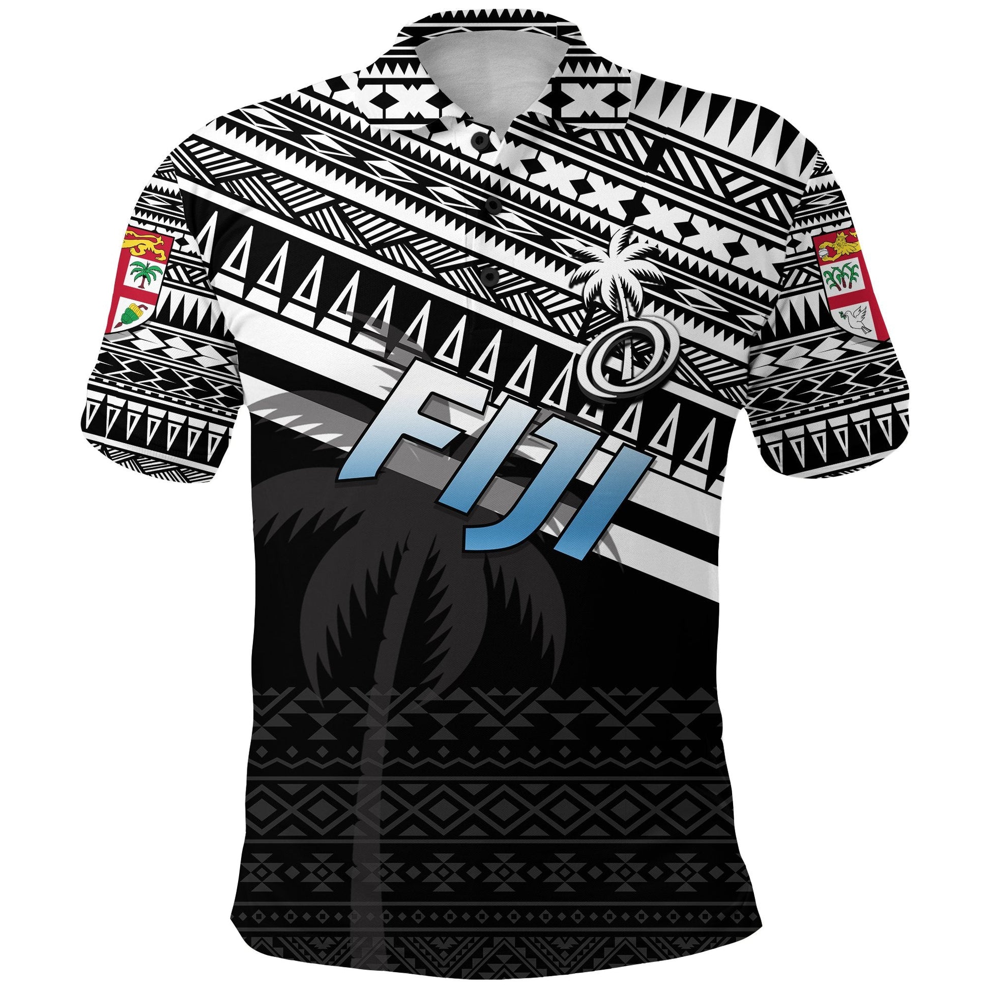 Fiji Rugby Polo Shirt Coconut Tree Version