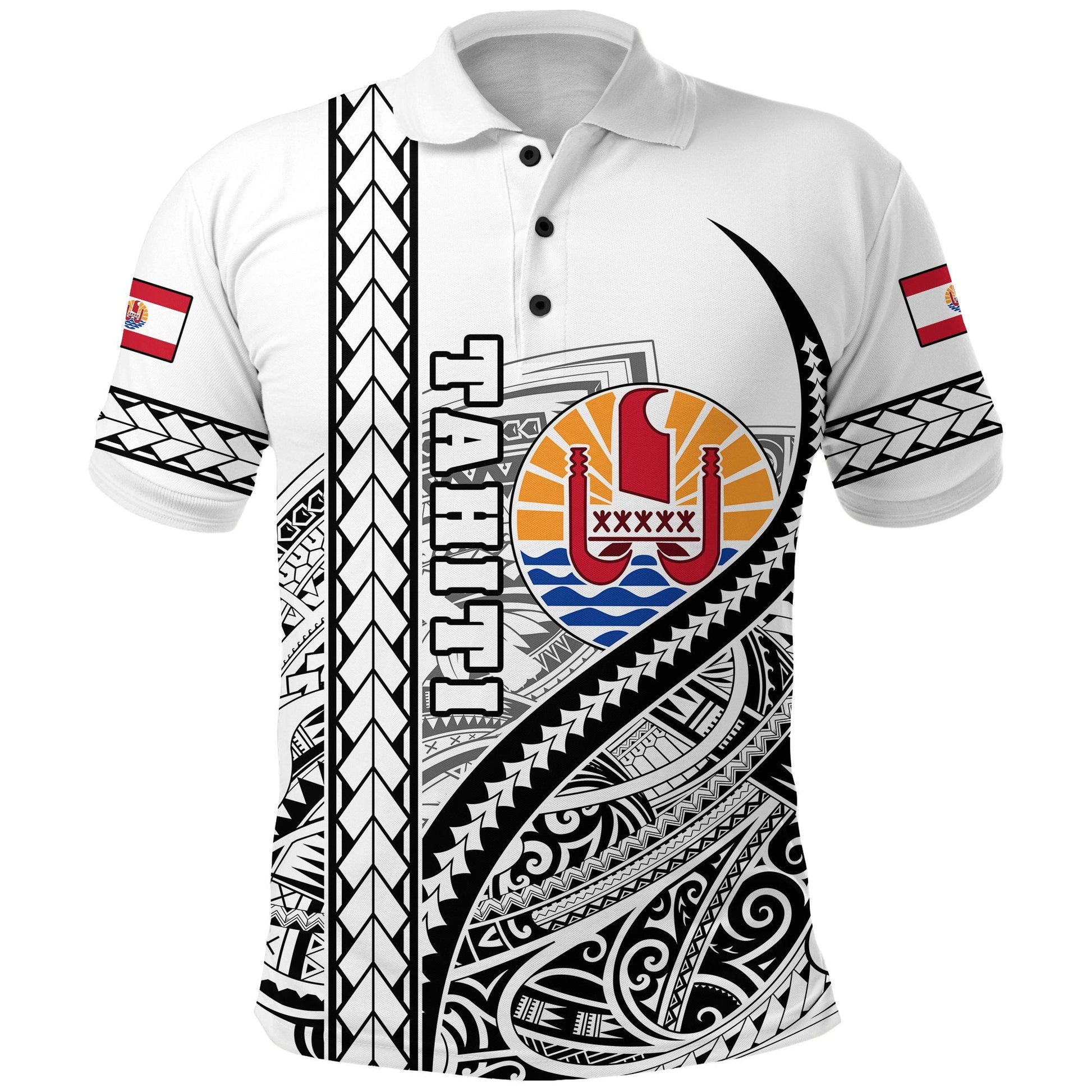 Tahiti Rugby Polo Shirt Marvelous Version White