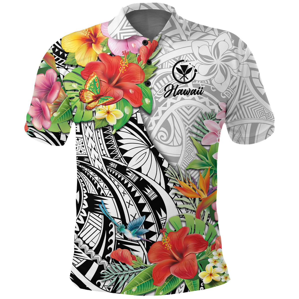 Hawaii Hibiscus Kanaka Polynesia Polo Shirt