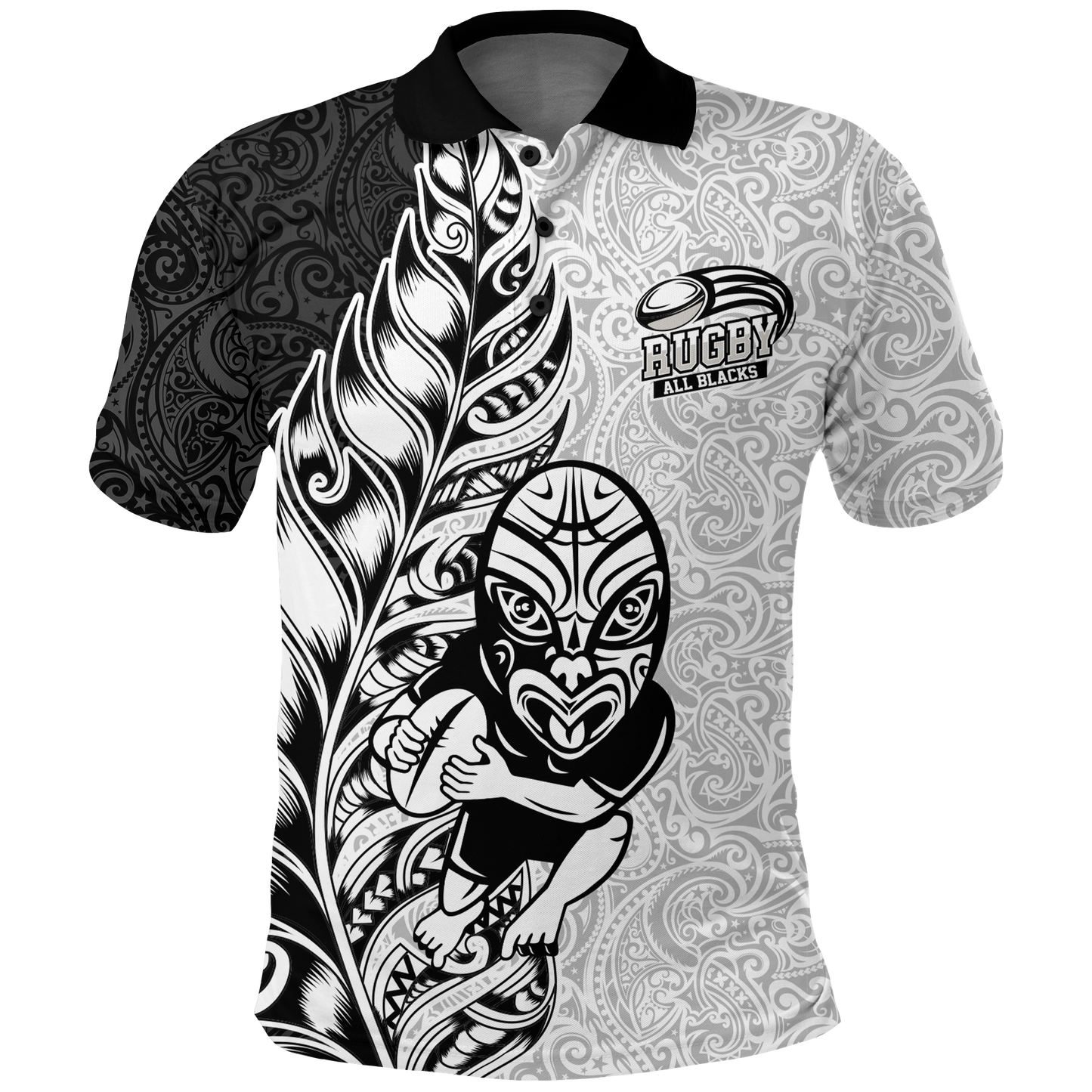 New Zealand Maori All Black Rugby Polo Shirt -