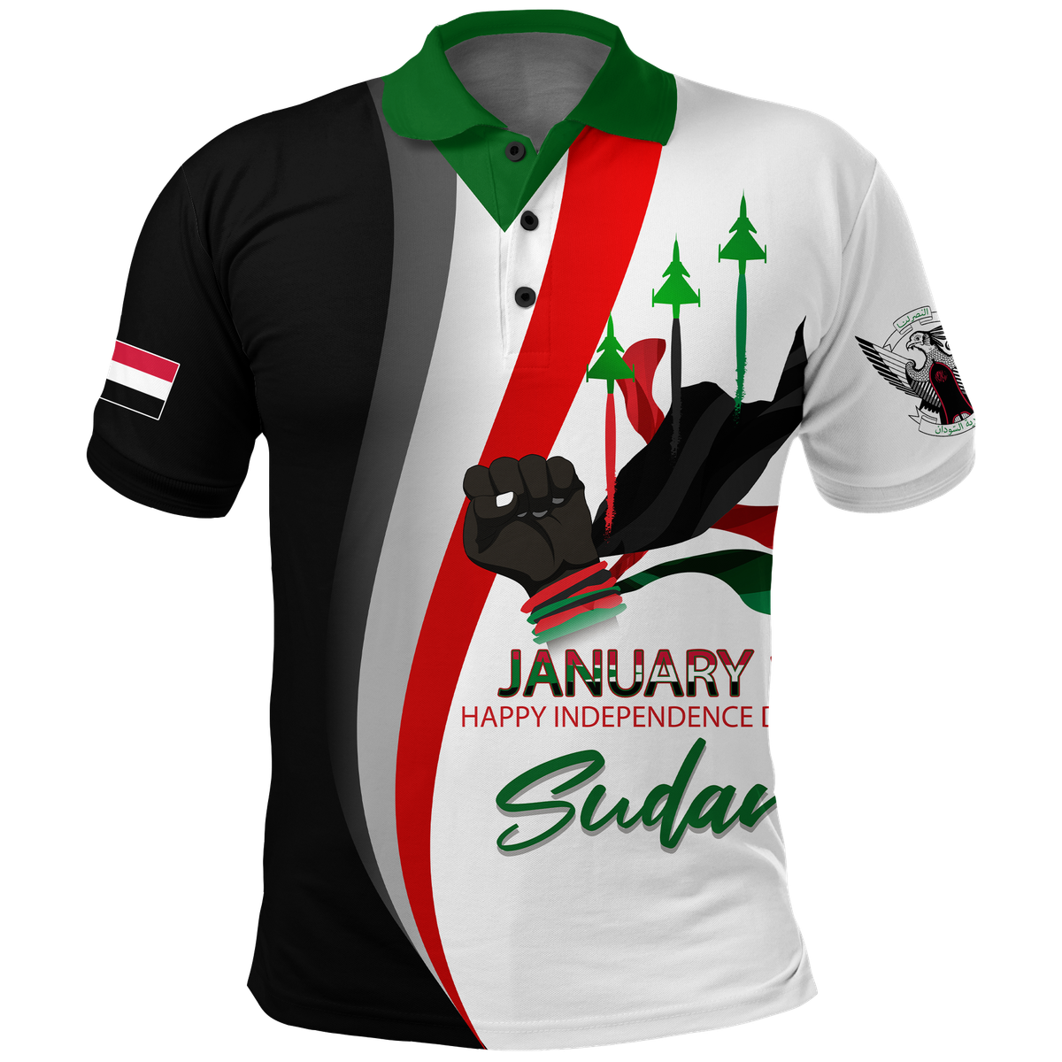 Sudan Happy Polo Shirt Independence Day