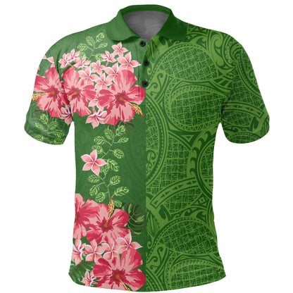 Hawaii Tropical Polynesian - Hawaiian Polo Shirt - Curtis Style - Green