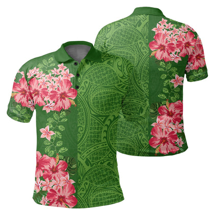 Hawaii Tropical Polynesian - Hawaiian Polo Shirt - Curtis Style - Green