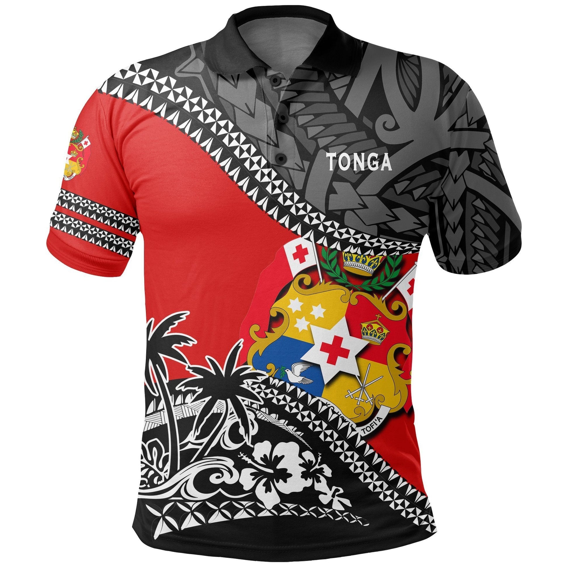 Tonga Polo Shirt Polynesian Style Fall In The Wave K7
