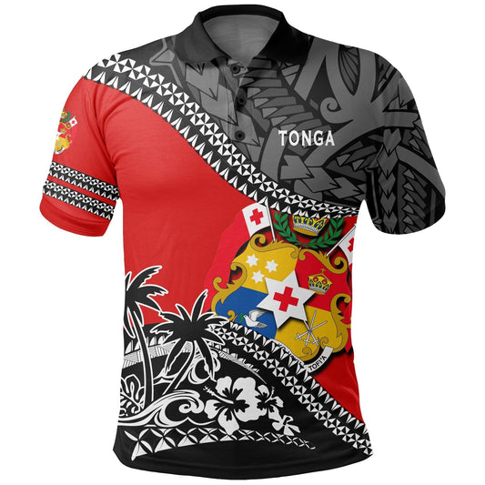 Tonga Polo Shirt Polynesian Style Fall In The Wave K7