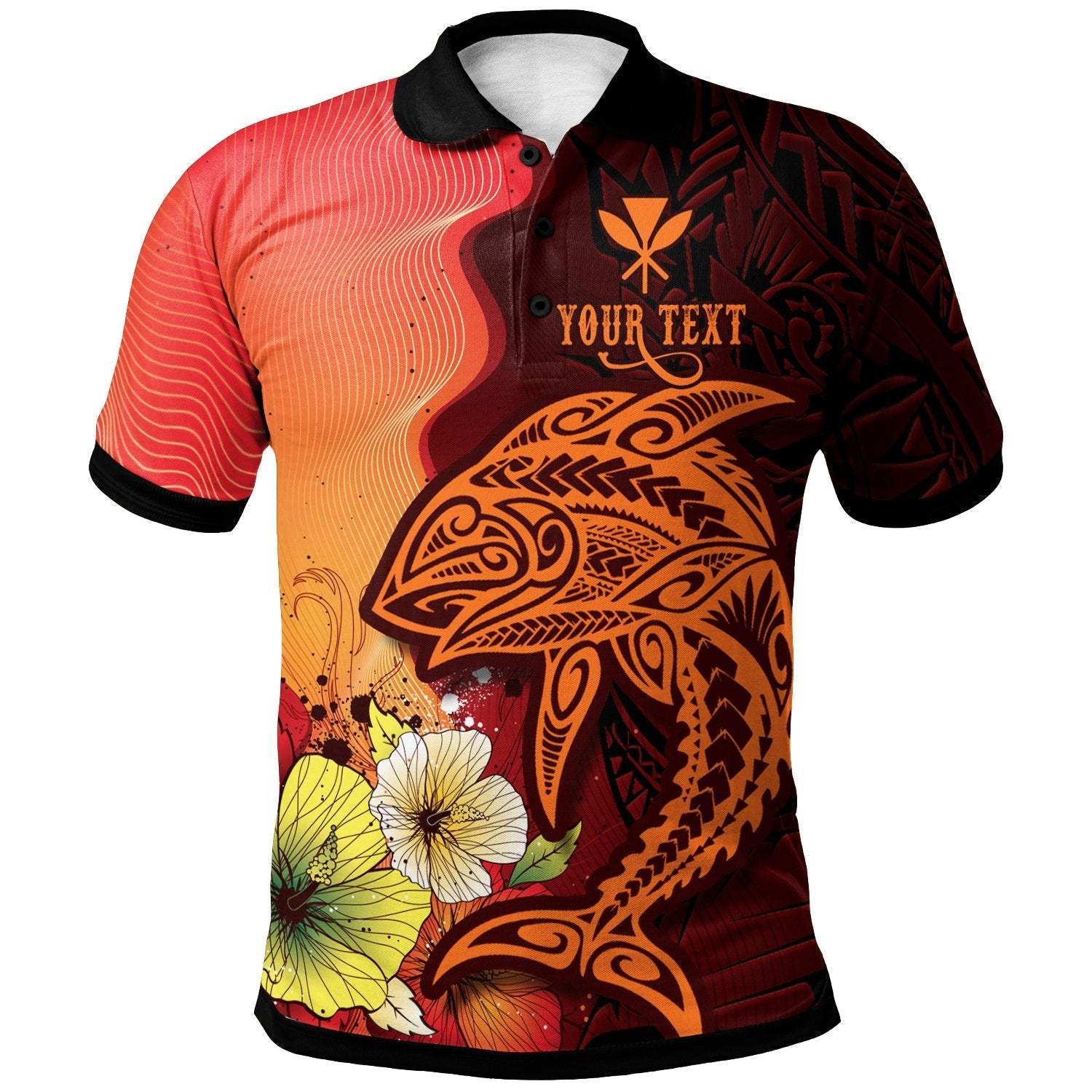 Hawaii Polo Shirt - Tribal Tuna Fish