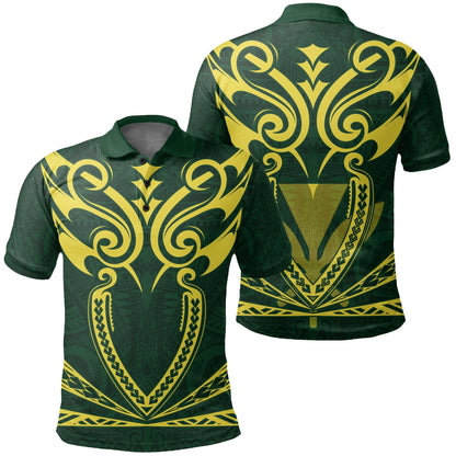 Hawaii Kanaka Polynesian Football Jersey Polo Shirt - Green - Bernice - AH